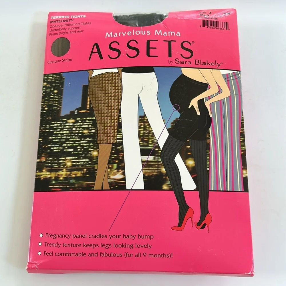 Assets by Sara Blakely Marvelous Mama Terrific Maternity Opaque Tights Sz 4 NWT